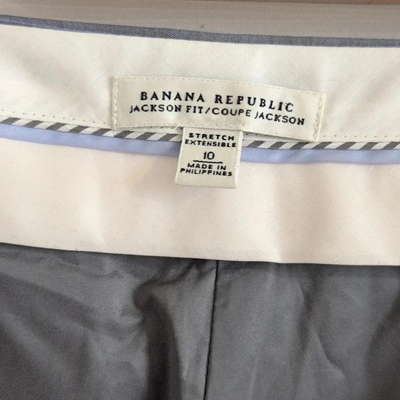 BANANA REPUBLIC JACKSON-FIT GRAY STRIPE 95% WOOL STRETCH DRESS WORK PANT SZ 10 - Picture 6 of 15